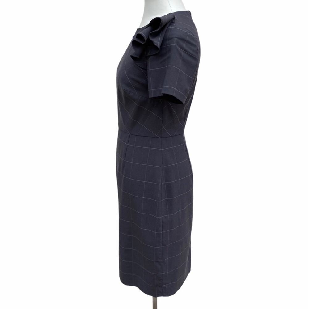 Banana Republic Windowpane Ruffle Shoulder Dress - Picture 5 of 12